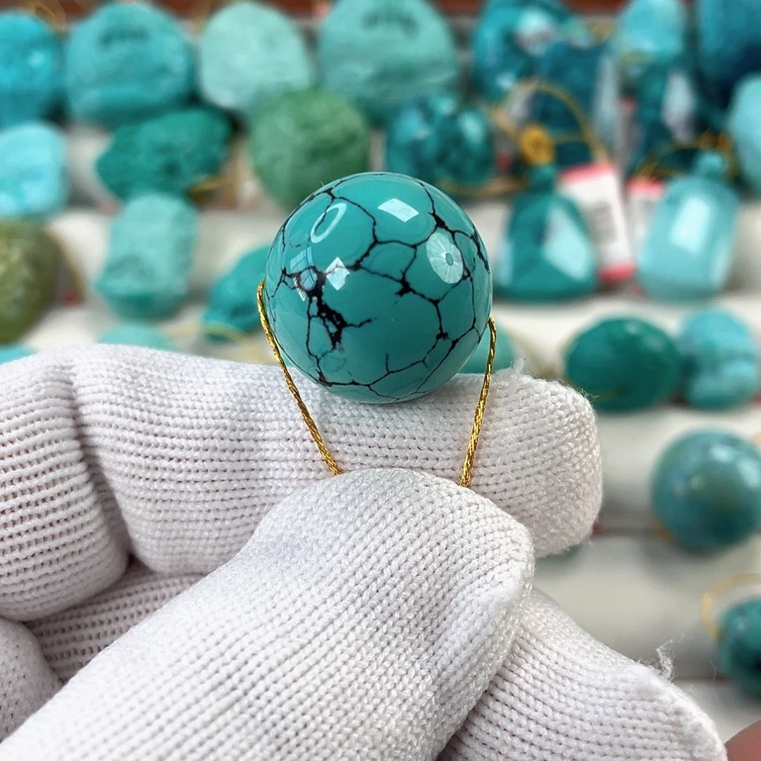 绿松石未镶嵌车挂尺寸19.6