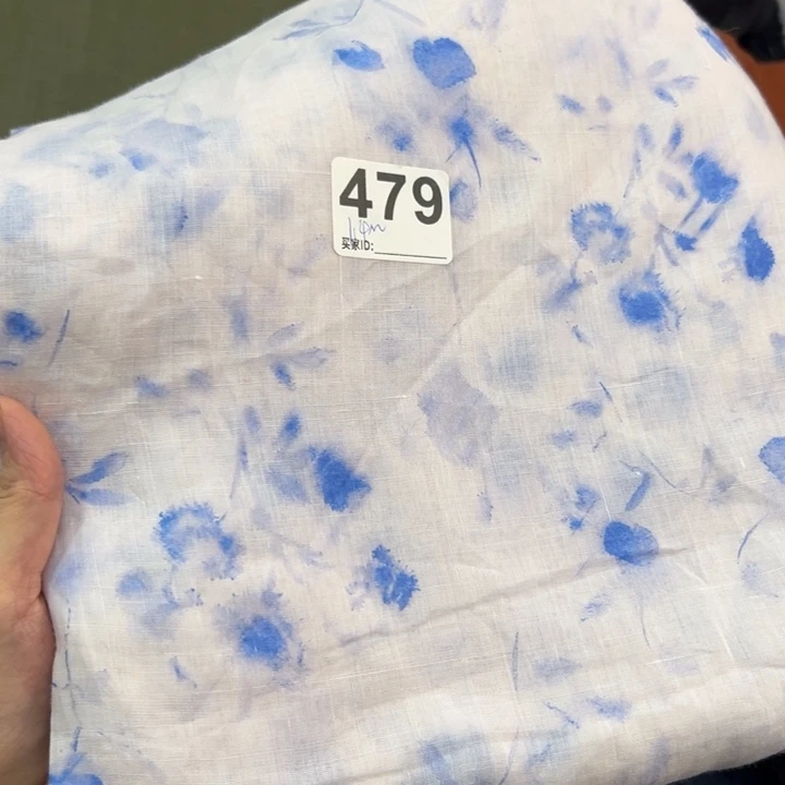 麻479纯苎麻青花瓷1.4米