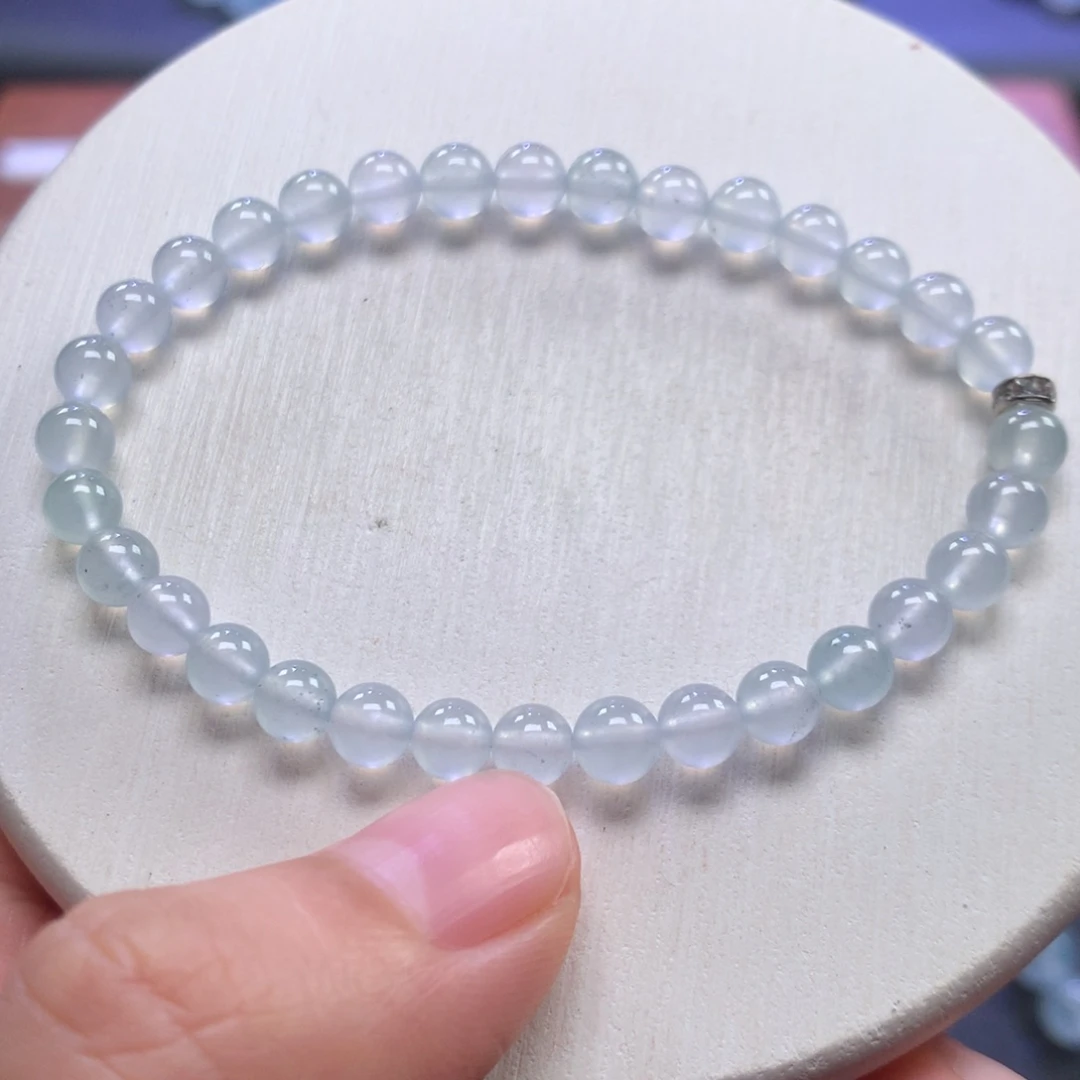 翡翠未镶嵌手链5mm高冰