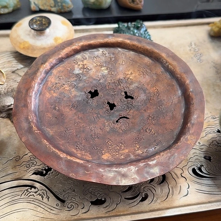 水盂紫砂底座紫铜盘面诧寂