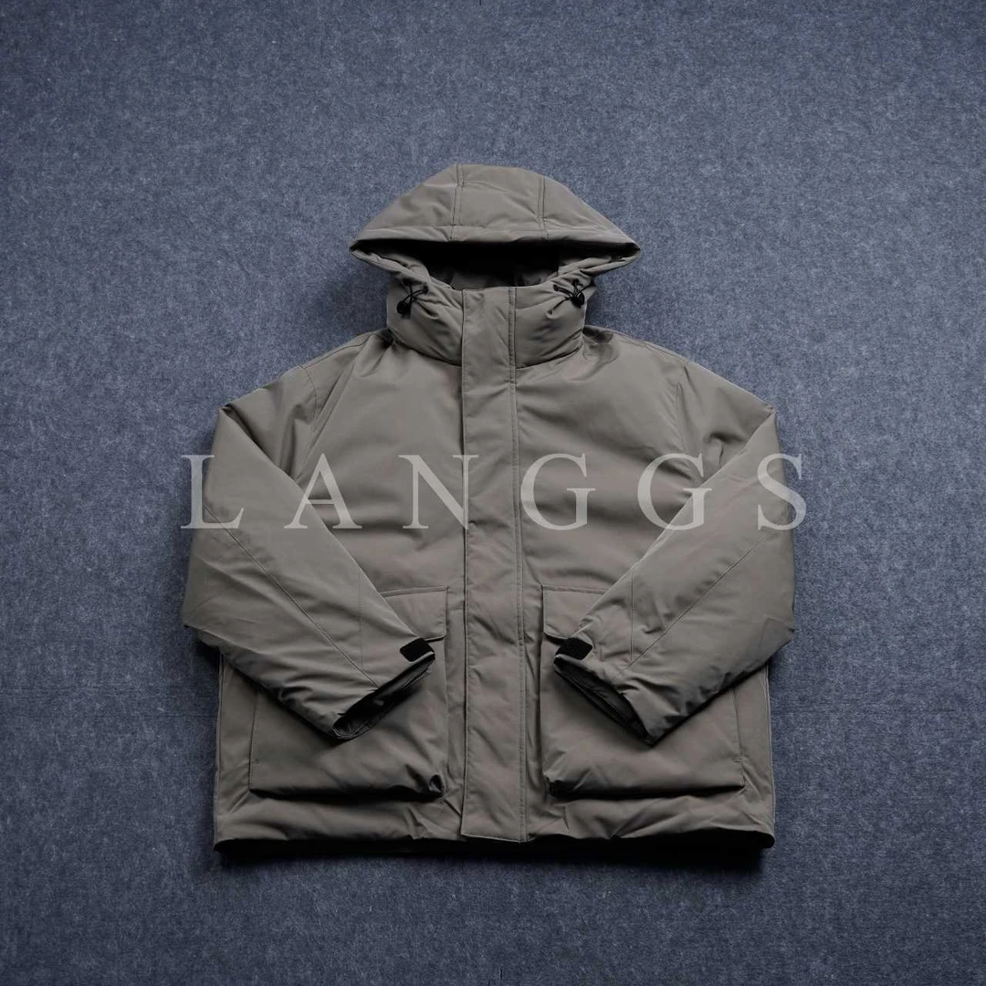 LANGGS&李雪岩25冬季休闲连帽贴袋防水羽绒服宽松防寒服-5207