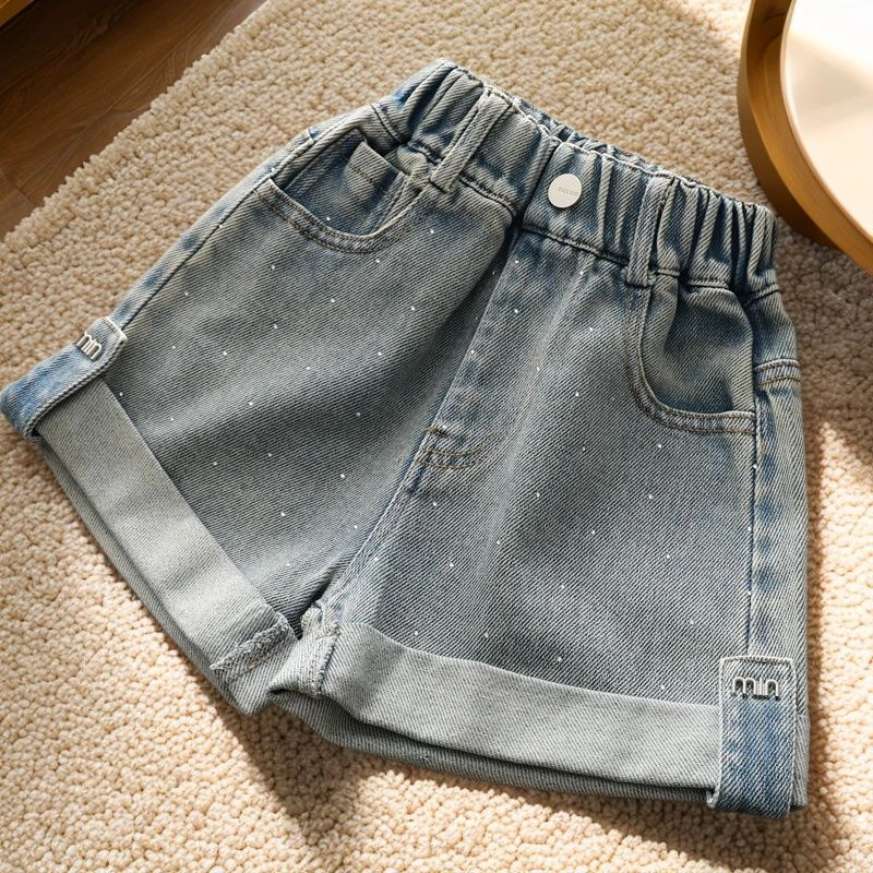 女童夏季休闲短裤新款中大童洋气时髦裤子儿童爆款童装牛仔热裤潮