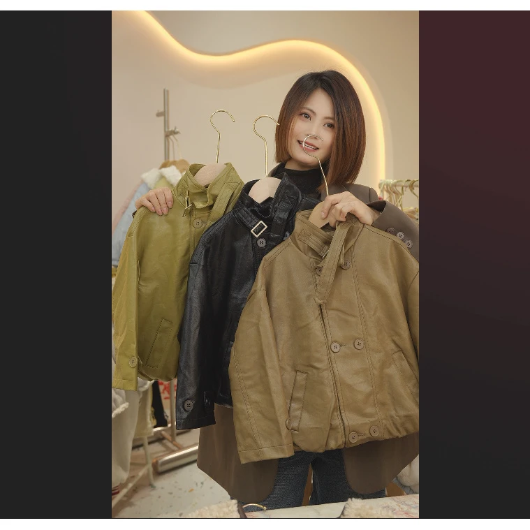 现货Q350女童2025秋季时尚百搭皮衣外套
