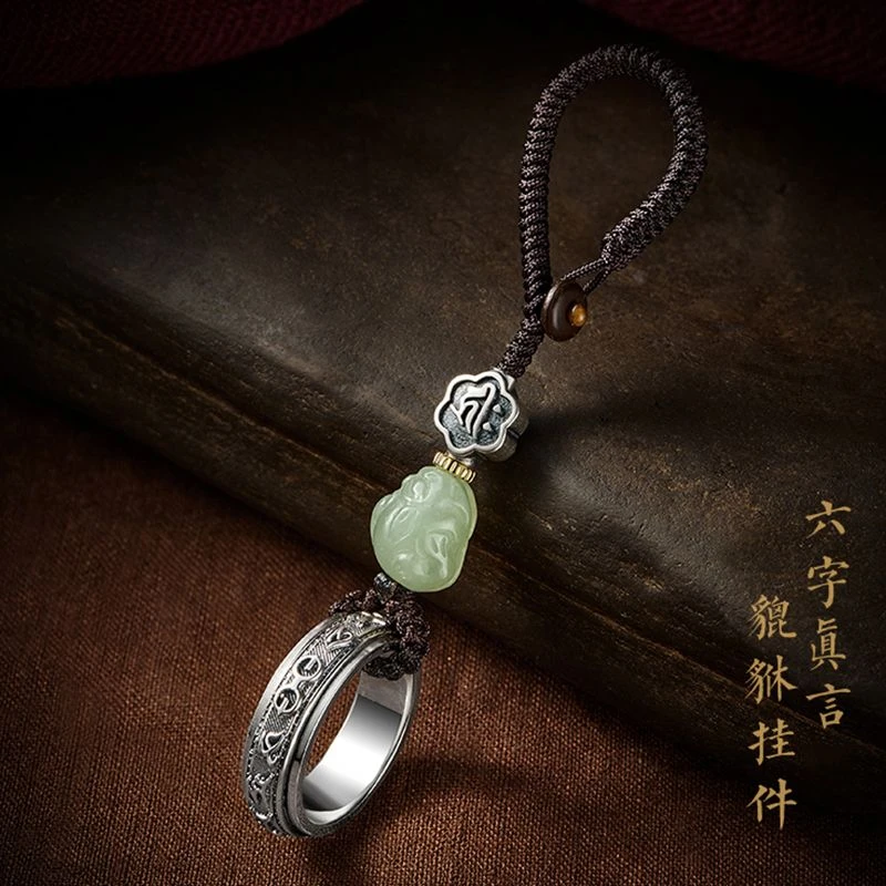 个性十二生肖戒指可转动钥匙扣挂件生肖古风挂件