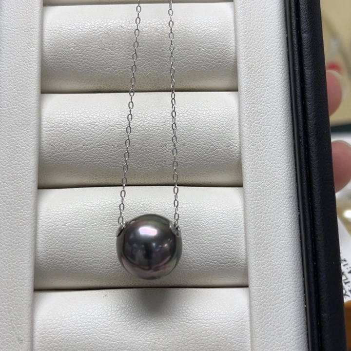 海水珍珠银S925镶嵌颈饰大溪地 12-13mm 49号