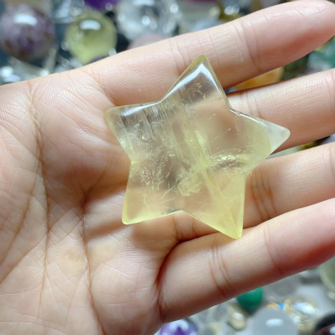 黄水晶五角星未镶嵌水晶