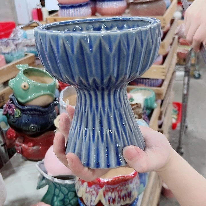 有孔.凑单10元陶瓷花盆发货！