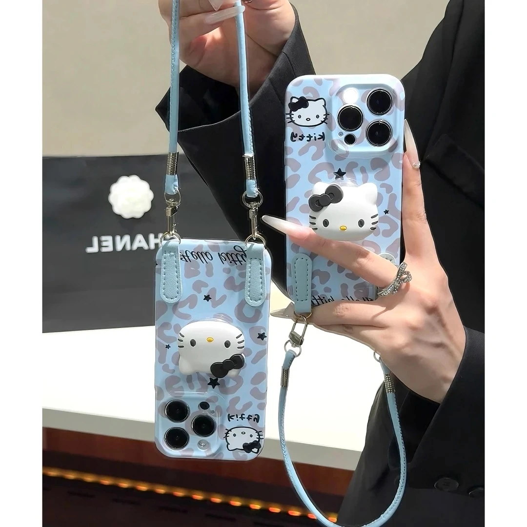 特琅险/蓝kitty挂绳适用苹果17/16手机壳华为P70vivoppo小米15