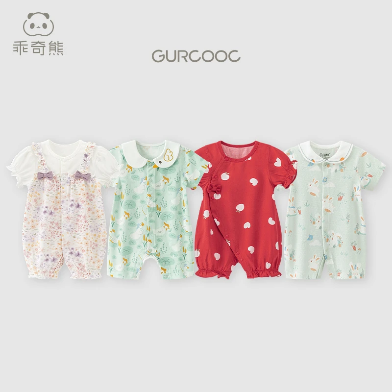 【甜美国风女宝连体衣】夏季女宝外出甜美可爱哈衣爬服百搭外出哈衣