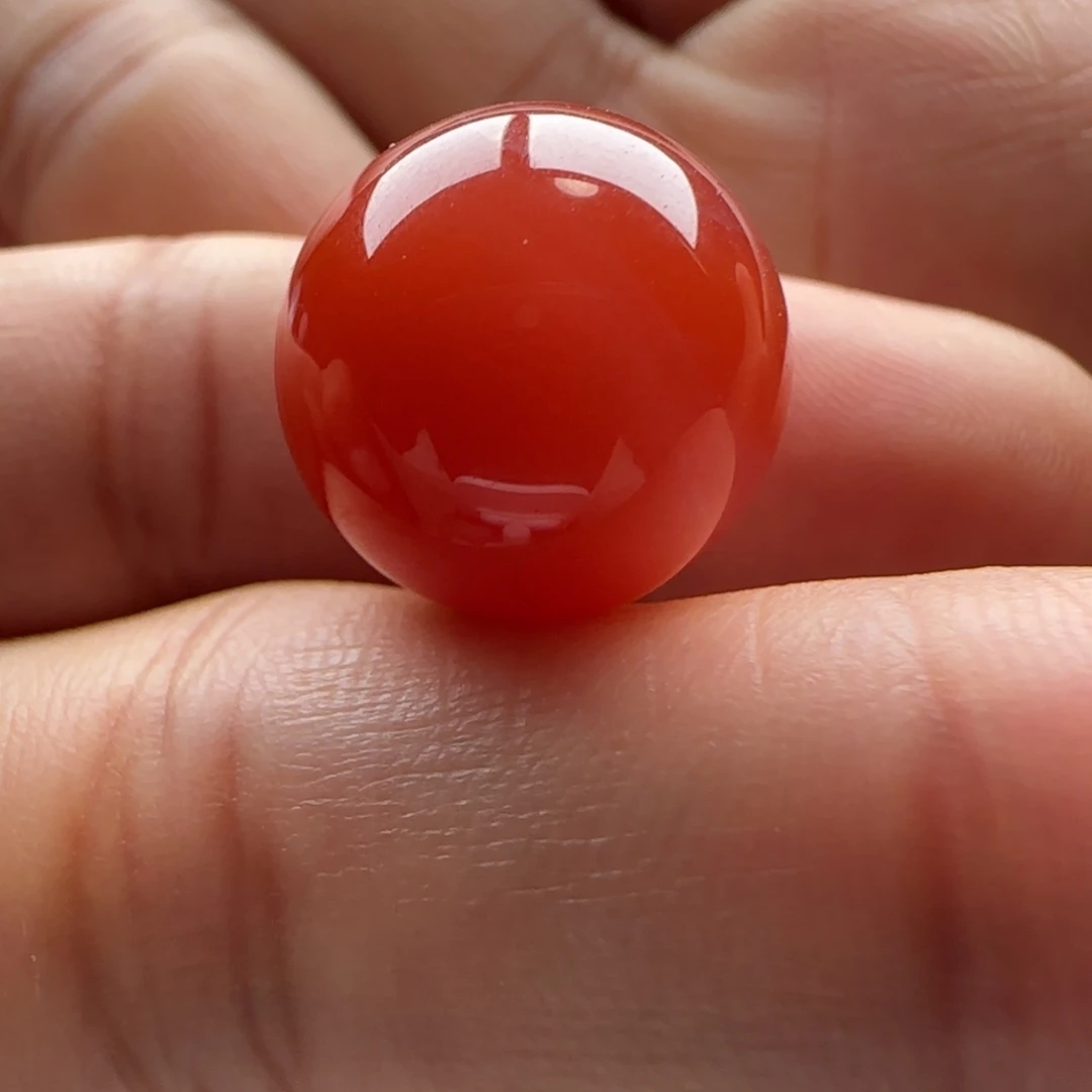 南红玛瑙未镶嵌圆珠15.4蚕丝纹