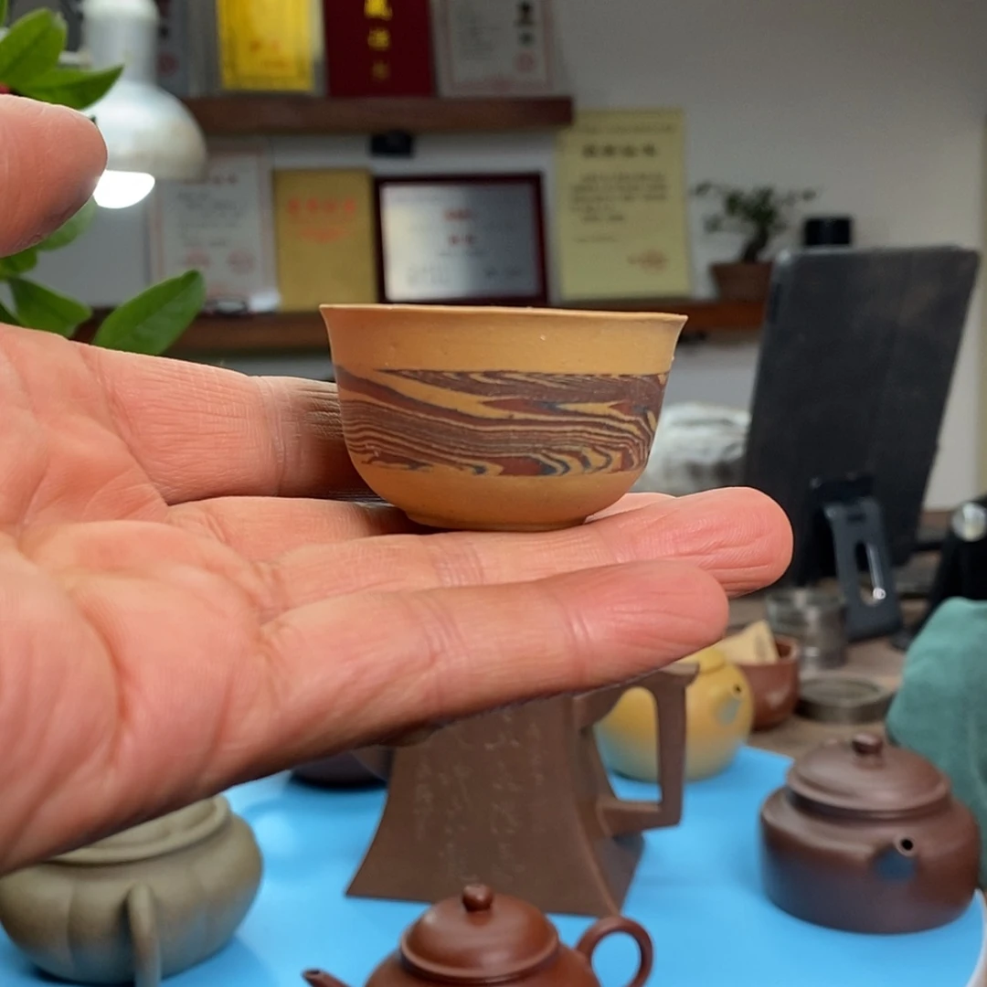 【闪购商品】段泥茶壶绞泥主人杯:30CC:精工:半手