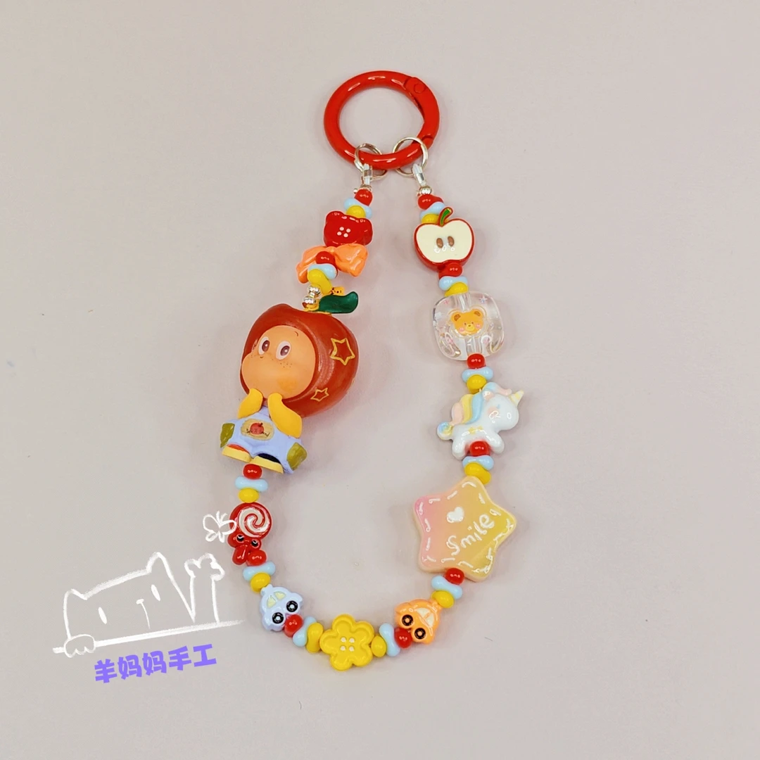 【羊妈妈手工】改娃星星人可爱风格手机链挂饰