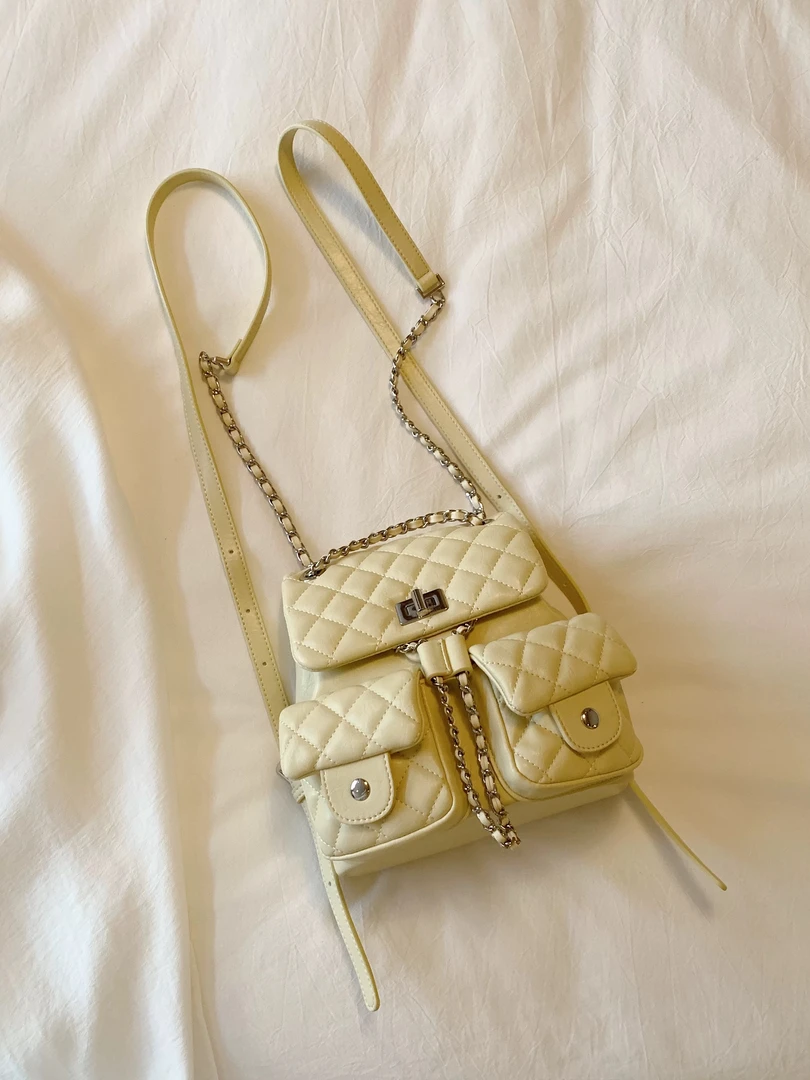 9166 鹅黄-2025新款轻奢单肩手提斜跨双肩包