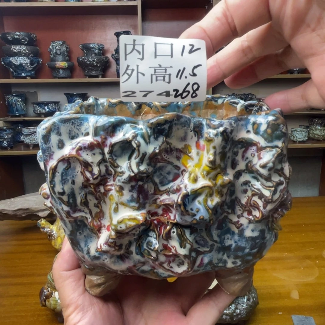 景德镇陶瓷手工花盆默认瑕疵