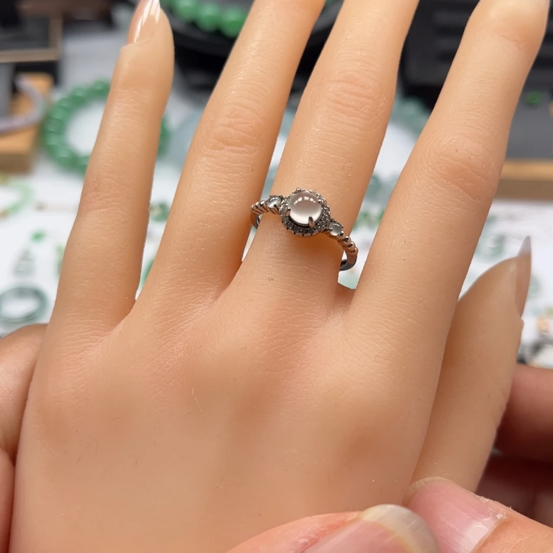 翡翠银S925镶嵌戒指福利