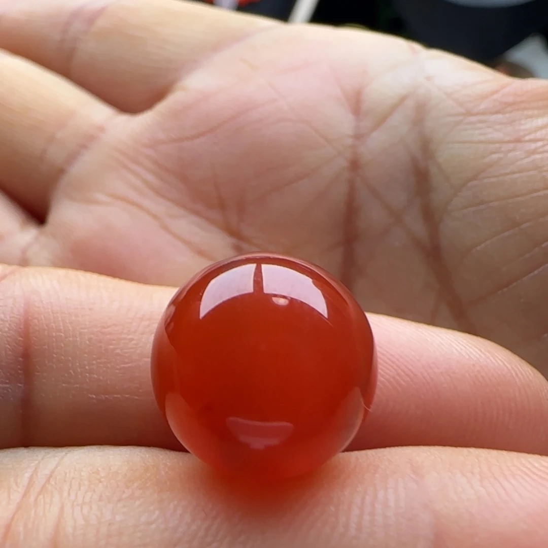 南红玛瑙未镶嵌圆珠14马牙洞纹