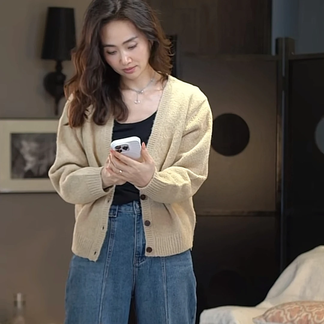 【SHYLOCK FASHION】色纺羊驼绒羊毛圈圈纱开衫