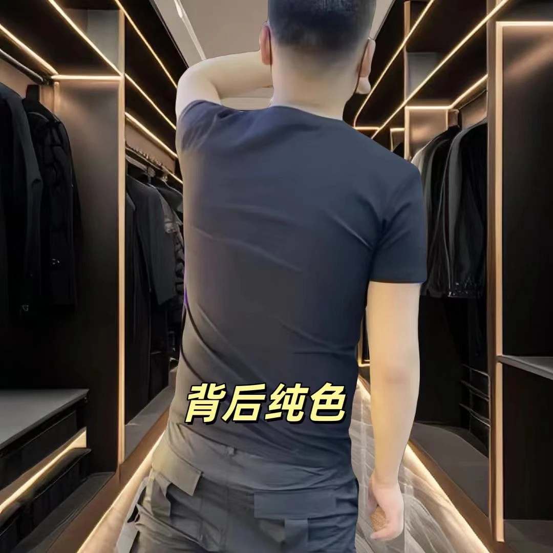 马年新款纯棉圆领短袖印花男装时尚红色休闲潮流男士T恤