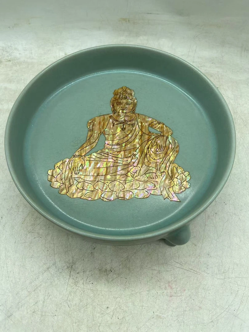 汝窑，镶嵌，三足毛洗