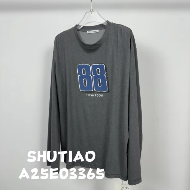 【SHUTIAO】2025夏季：新款小众设计款T恤A25E03365