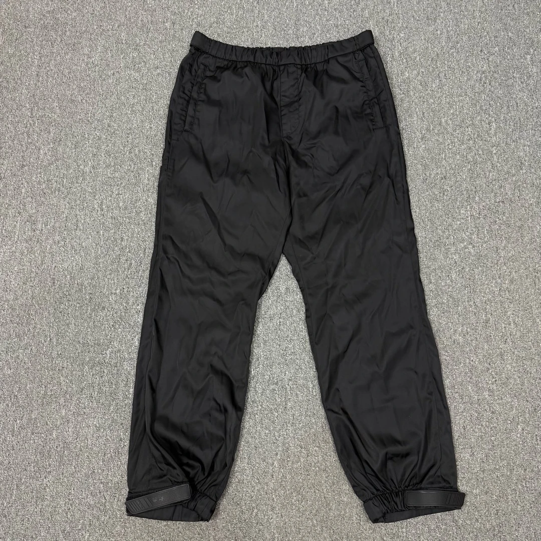 99新 Prada/普拉达 12466958 黑色尼龙魔术贴logo长裤 50码99新
