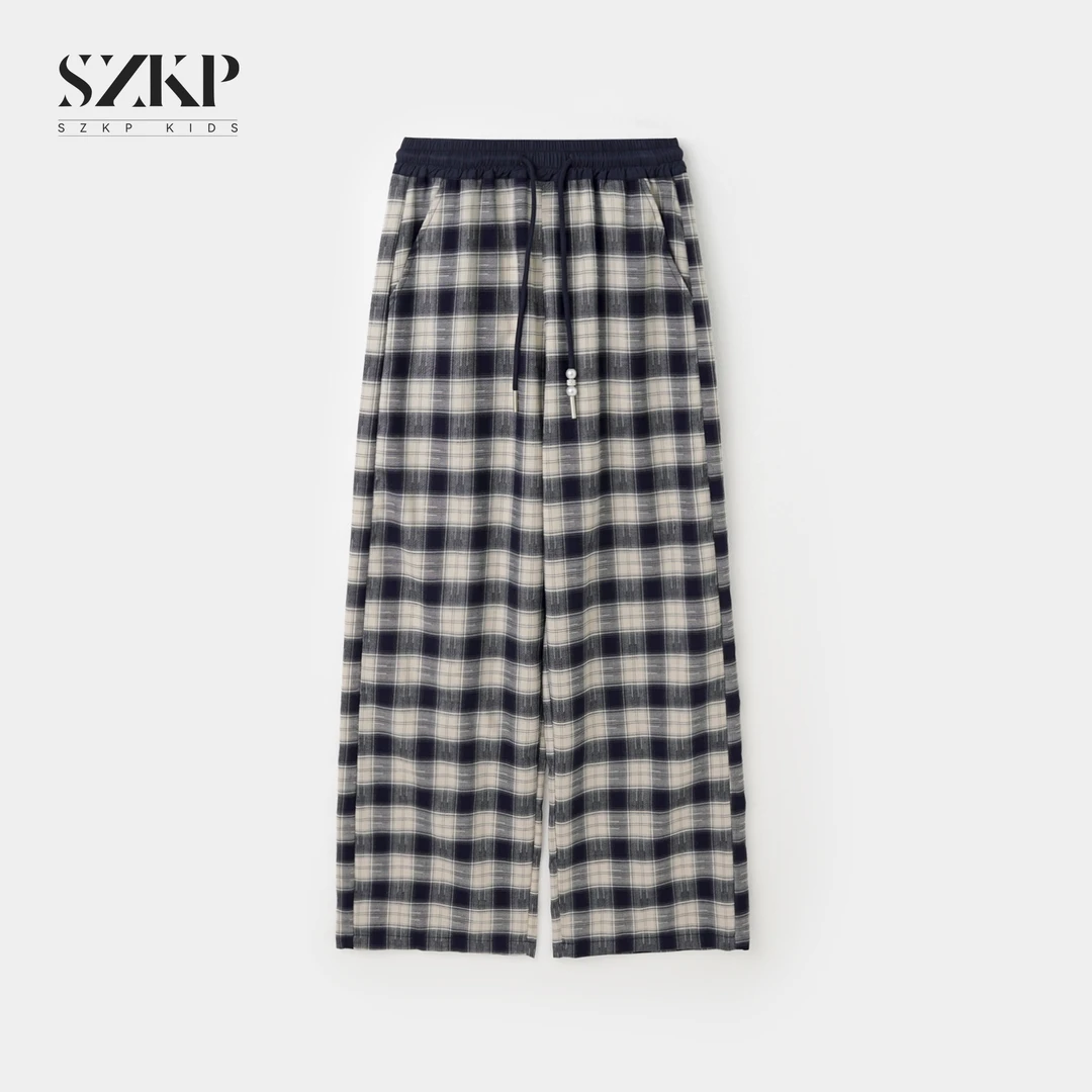 SZKP拼接裤腰薄款直筒裤女童夏季新款儿童潮款休闲裤JMKX550947