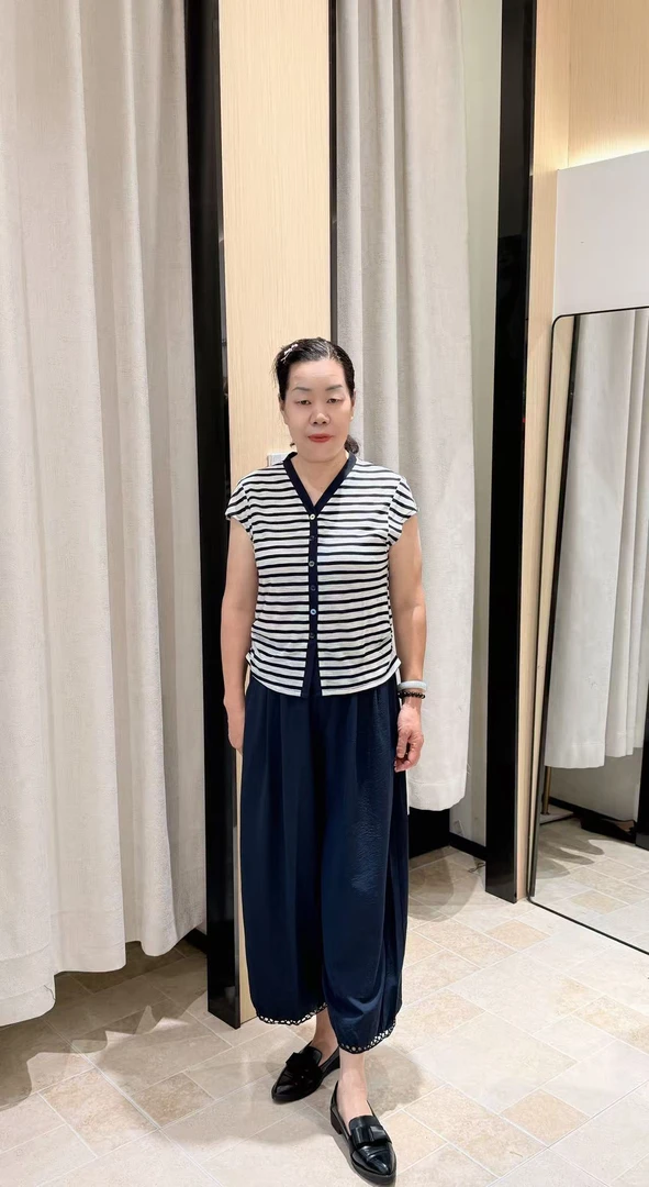 【慕莎服飾】条纹针织套装衣服➕裤子一套#9855