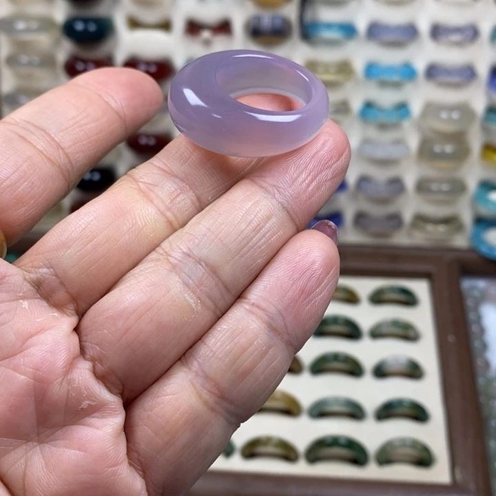 2***魔未镶嵌戒指玛瑙/玉髓微瑕不退不换