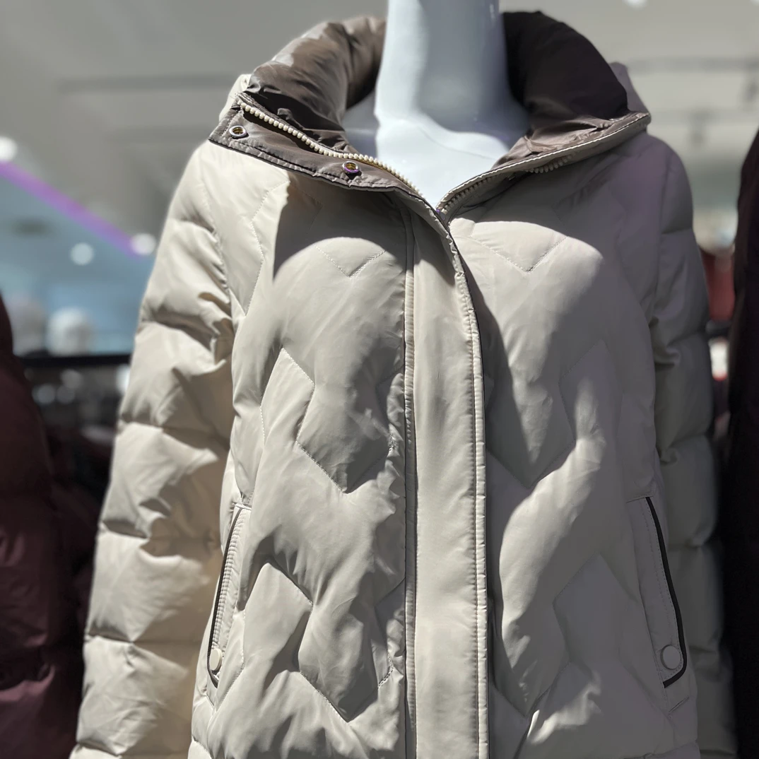 (祥盛)805款中老年妈妈冬季连帽短款收腰显瘦时尚羽绒服百搭女款