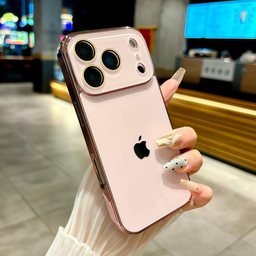 适用苹果17promax/16/15/14/13手机壳新款防摔网红女款自带镜头膜
