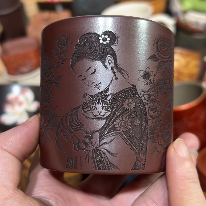 紫砂茶杯宜兴紫砂主人杯