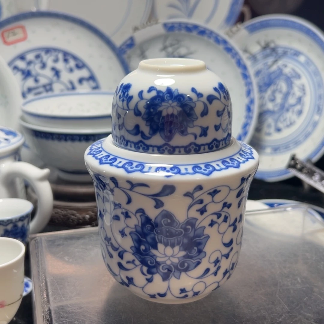 碗青花温酒壶三件套