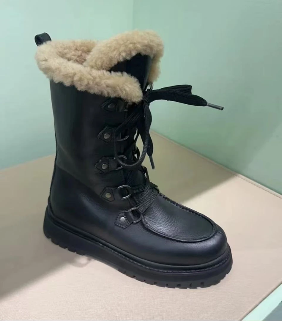 未使用 MIU MIU/缪缪 缪缪黑色加绒短靴36.5