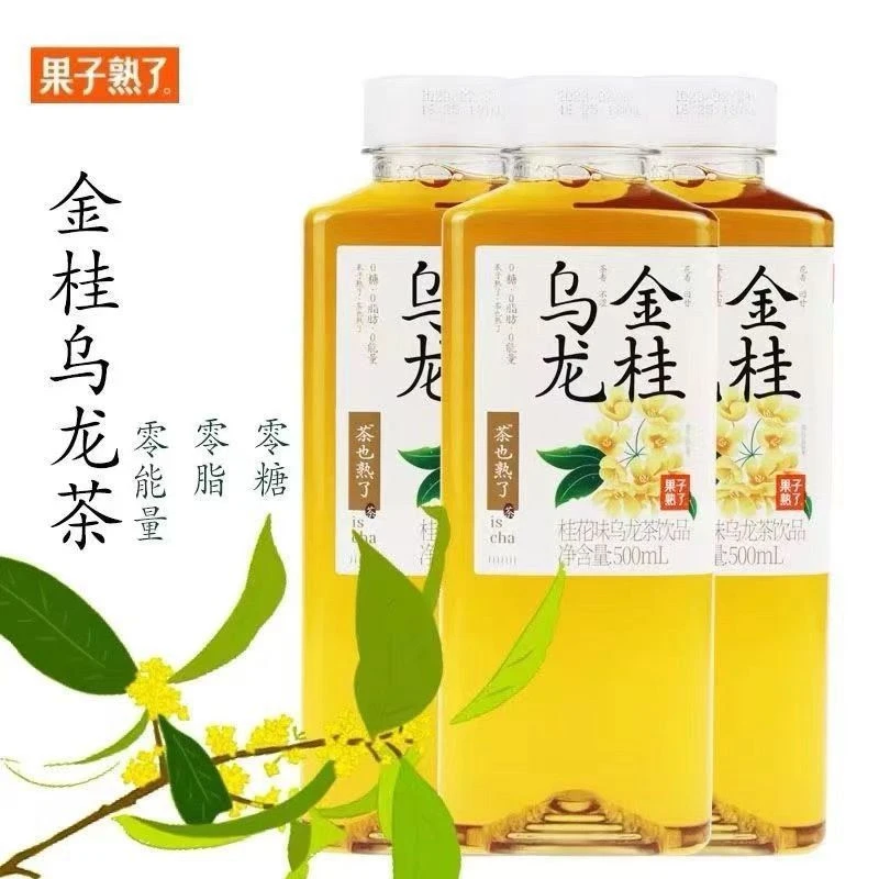 （整件）果子熟了 金桂乌龙0糖0脂桂花味乌龙茶茶饮品500ml/瓶