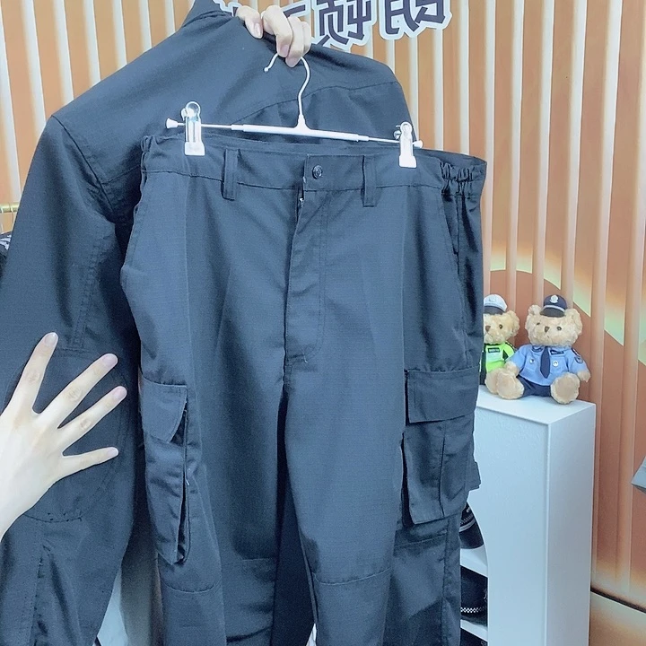 草**鹰黑色网格春秋套装185码