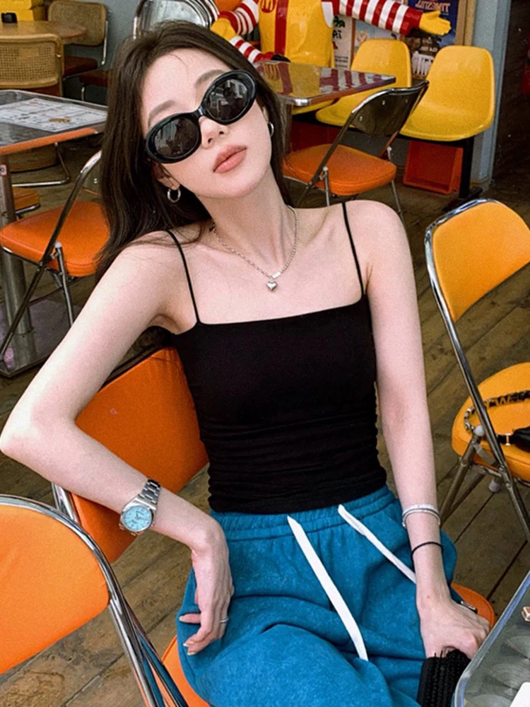 【甜辣别致风】自带胸垫莫代尔棉春夏款女吊带背心内搭百搭显瘦纯色