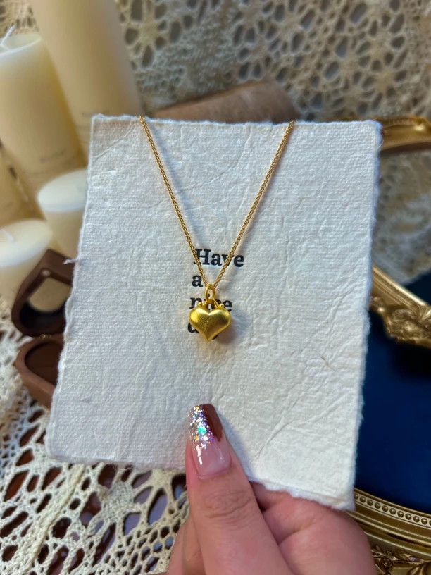 铜合金项链 铜合金爱心项链实心百搭经典时尚