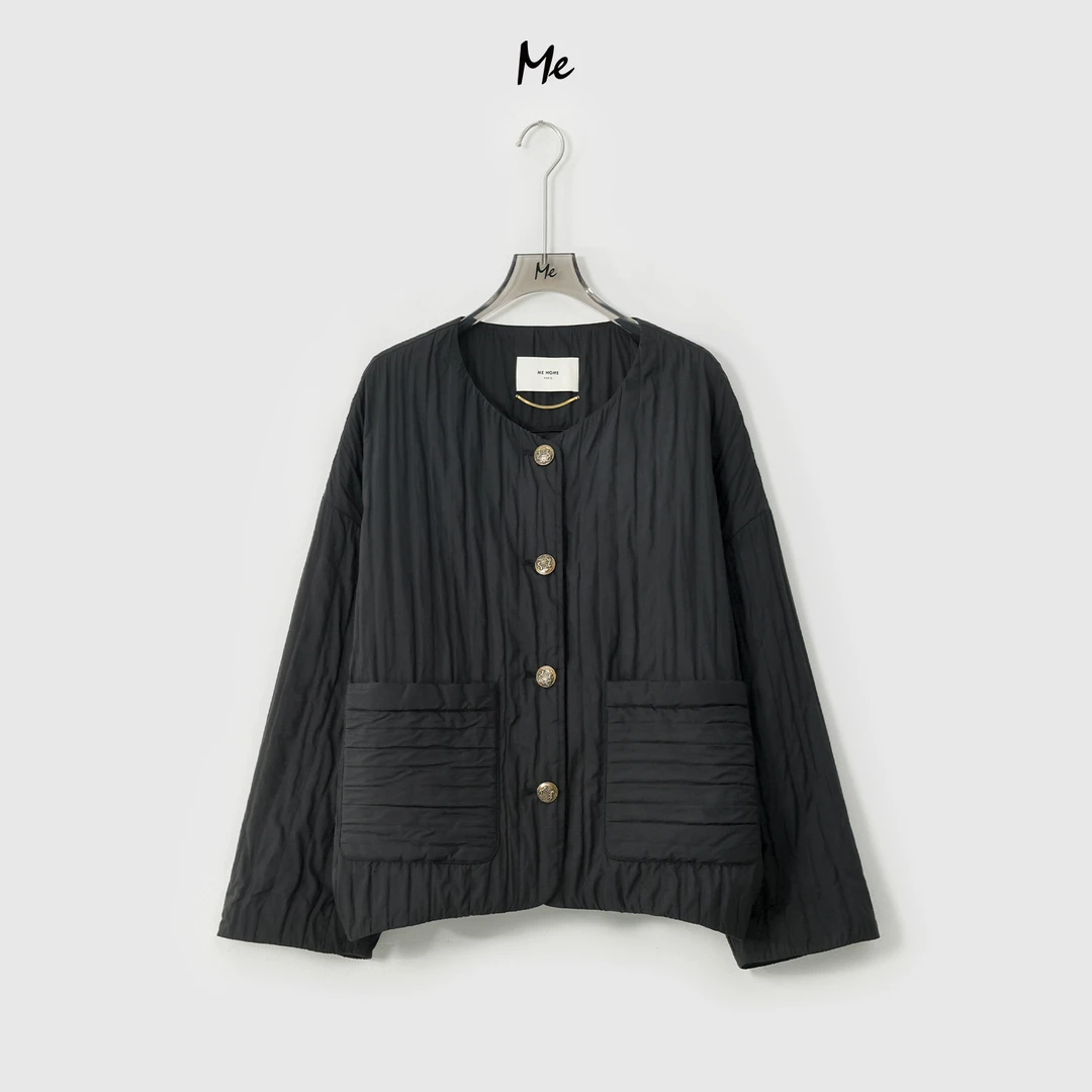 ME【三宅压褶外套 】重工保暖冬季新款轻奢时尚休闲外套 MEQC3449