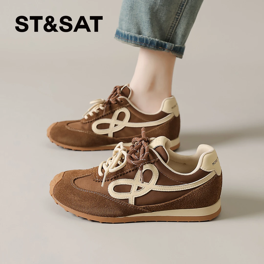 星期六复古德训鞋女款2025新款秋季超火阿甘鞋内增高休闲运动鞋爆