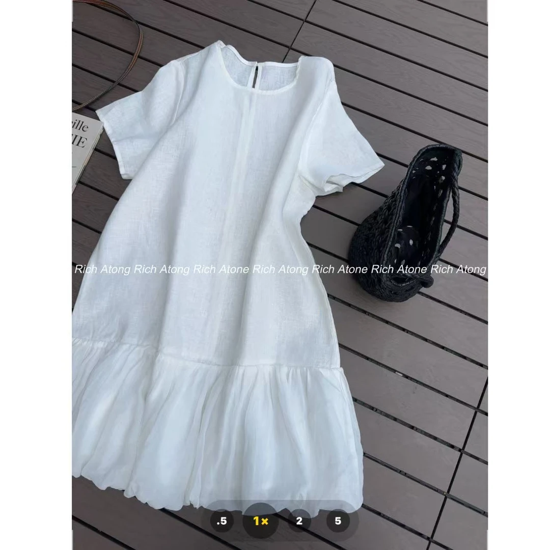 atong/阿彤-【南瓜裙】-2025花苞尾设计款拼接连衣裙0513-04