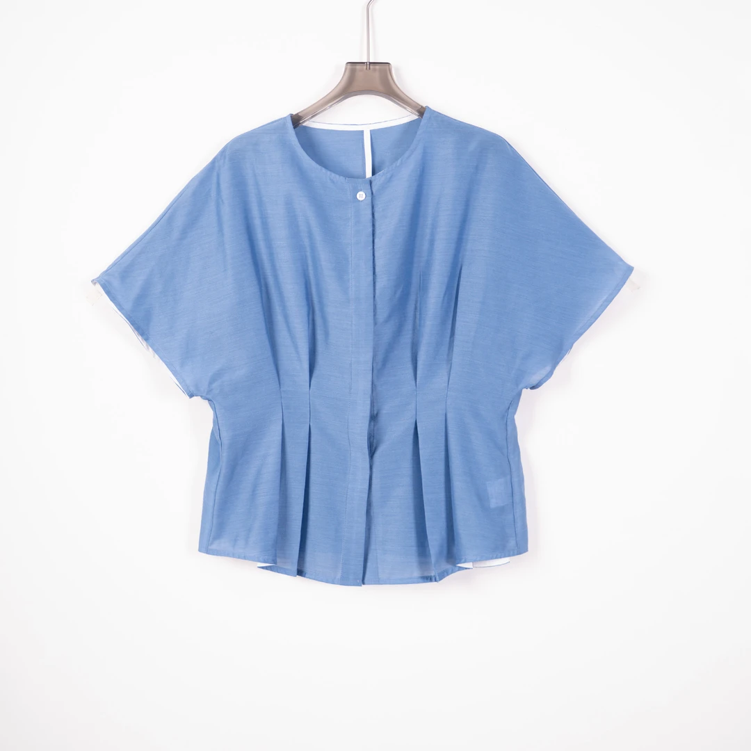 PS250702大码胖MM夏季新款短袖上衣宽松显瘦天丝轻薄透气百搭简约