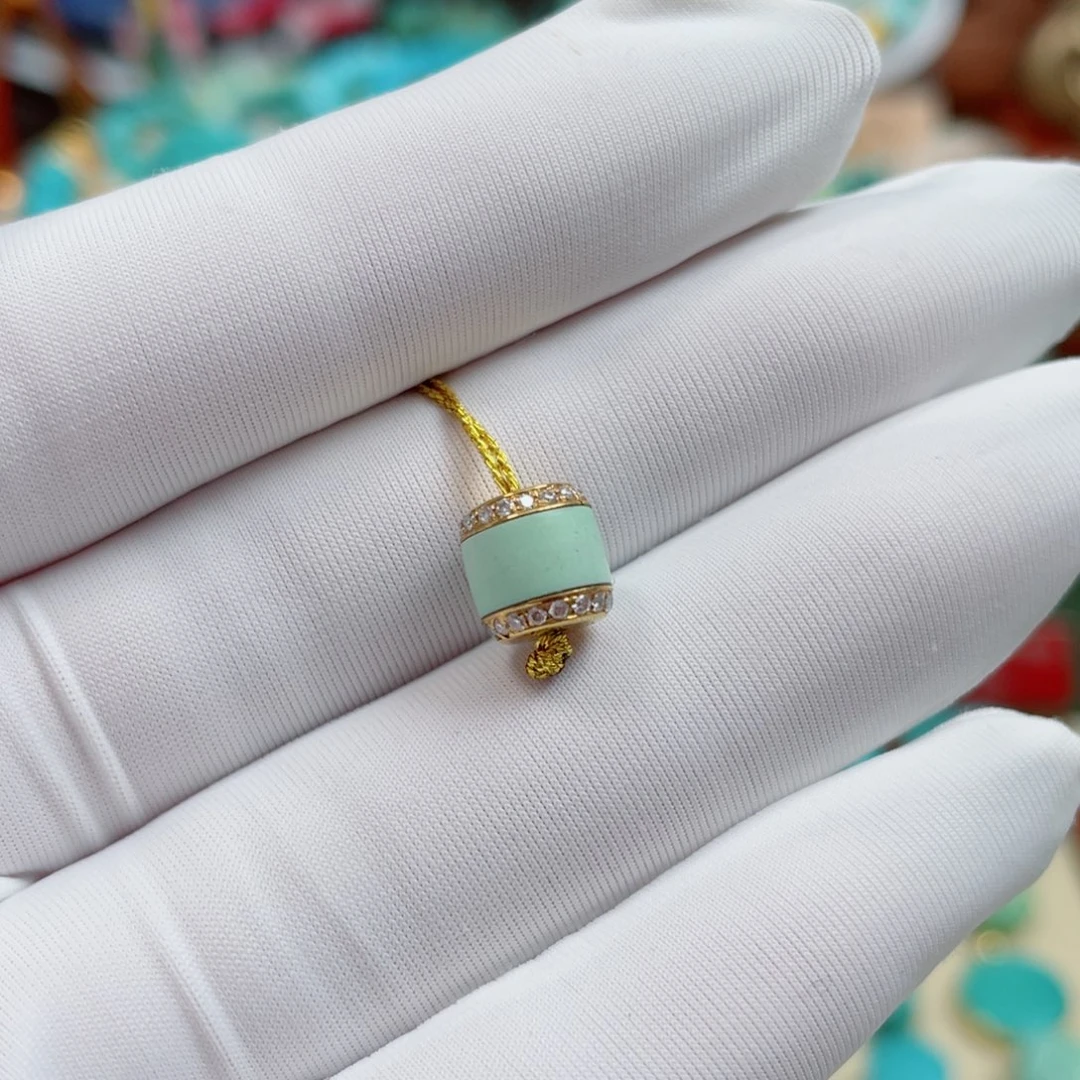 绿松石18K金镶嵌珠宝奇石