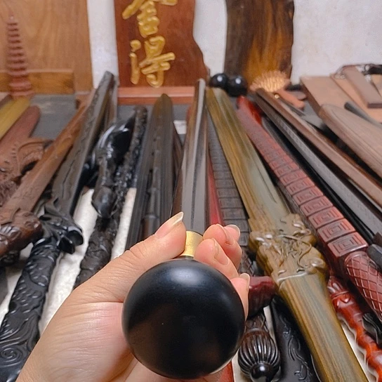 紫光檀木90长拐杖
