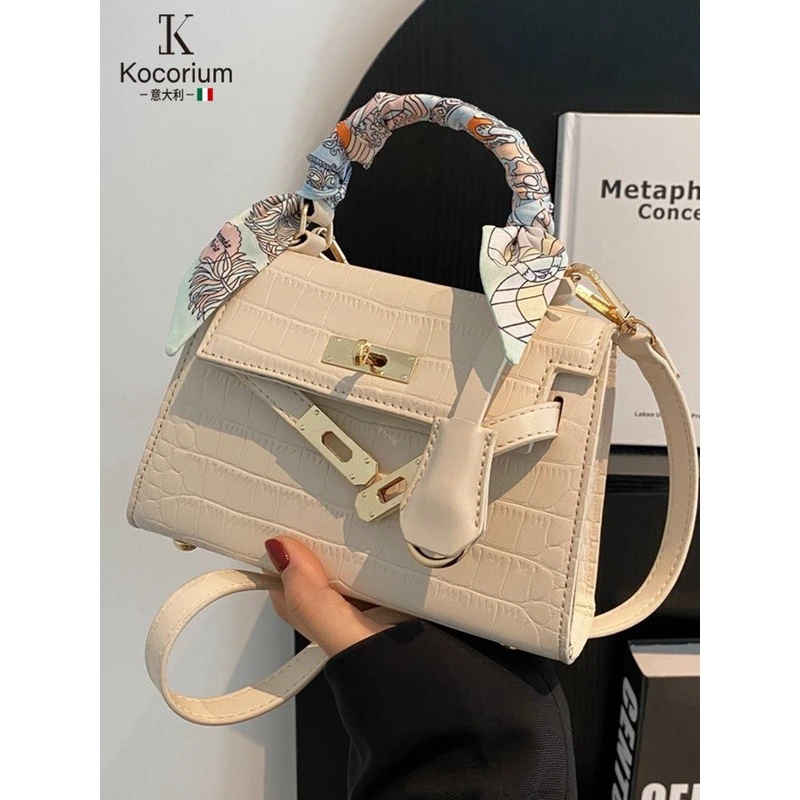 KOCORIUM轻奢手提包时尚腋下包耐磨鳄鱼纹小众百搭小方包韩式包包
