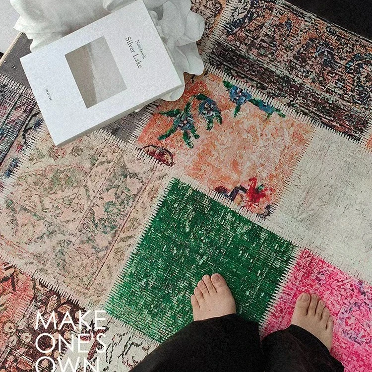北欧简约复古波斯风格古董地毯客厅茶几卧室床边耐脏地垫