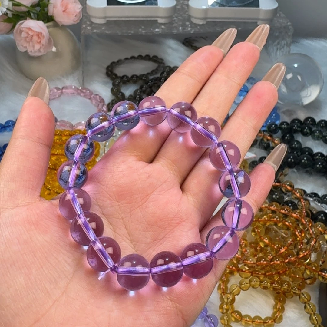 石英石纯铜紫色手串12