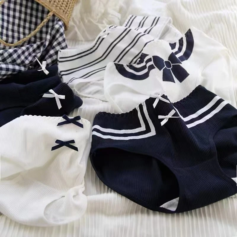 夏季薄款内裤棉透气少女学生日系中腰甜美女生舒适大码女士三角裤