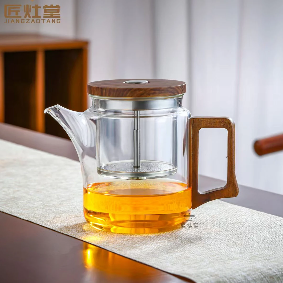 最新款创意风高品质按压式高硼硅玻璃神器壶