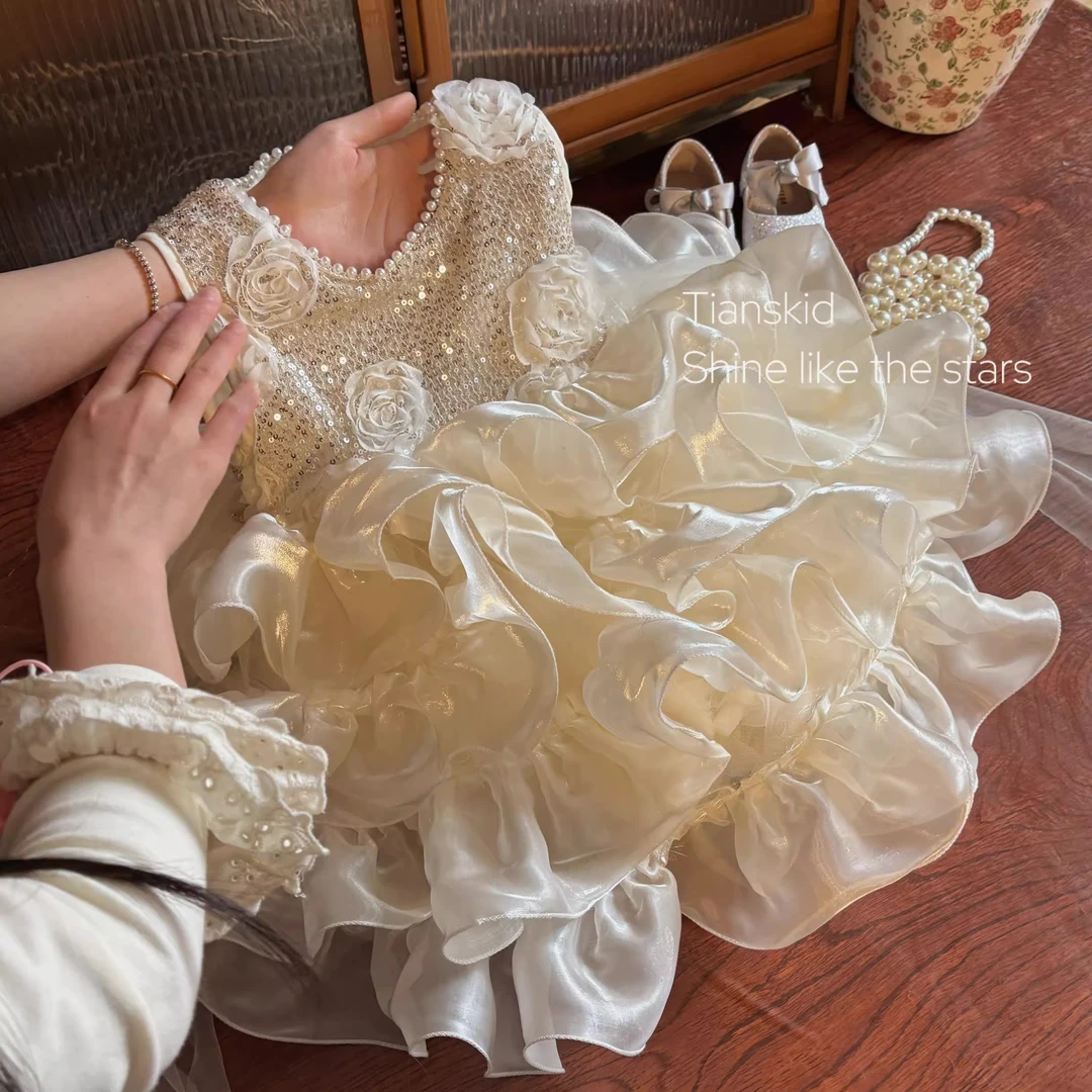 女童公主裙2025新款夏装中小童重工连衣裙女宝宝生日周岁礼服裙子