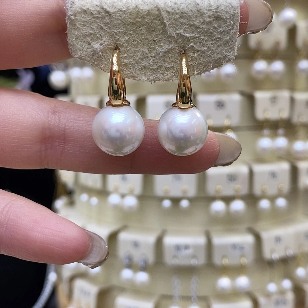 淡水珍珠耳饰银S925镶嵌